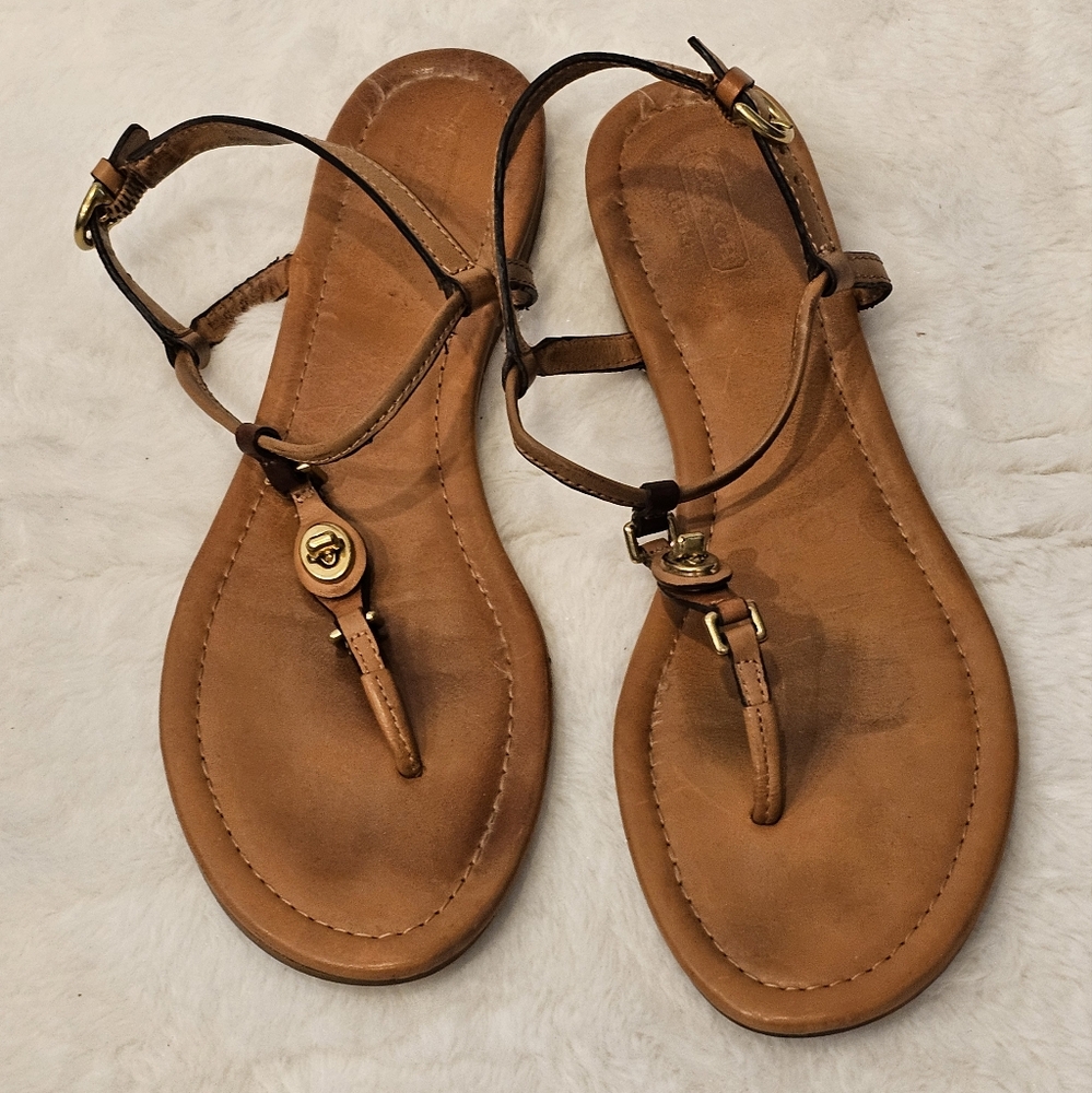 Coach Robyn Tan Thong Sandals Sling 10B